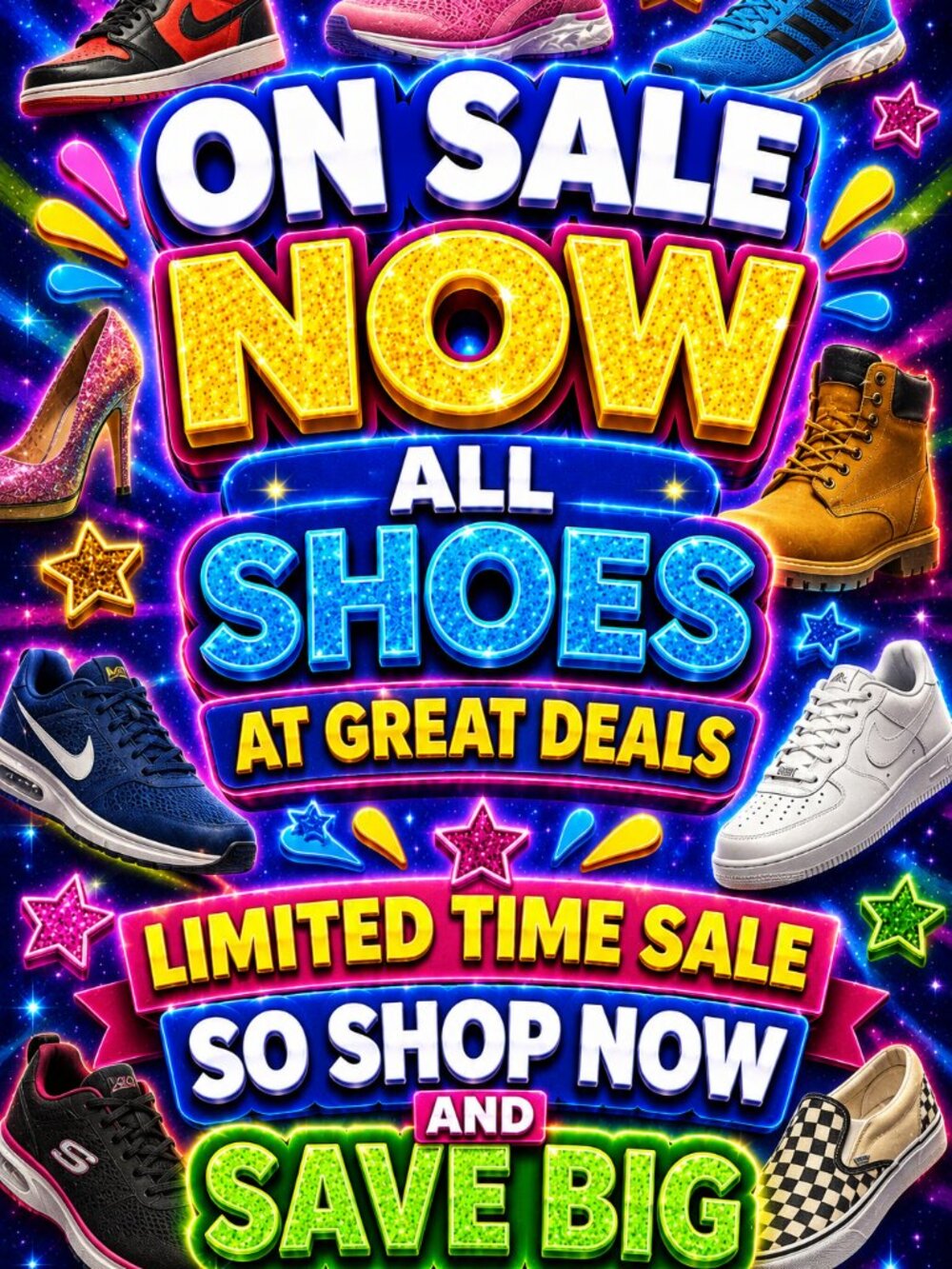 ON SALE NOW ALL SHOES AT GREAT DEALS